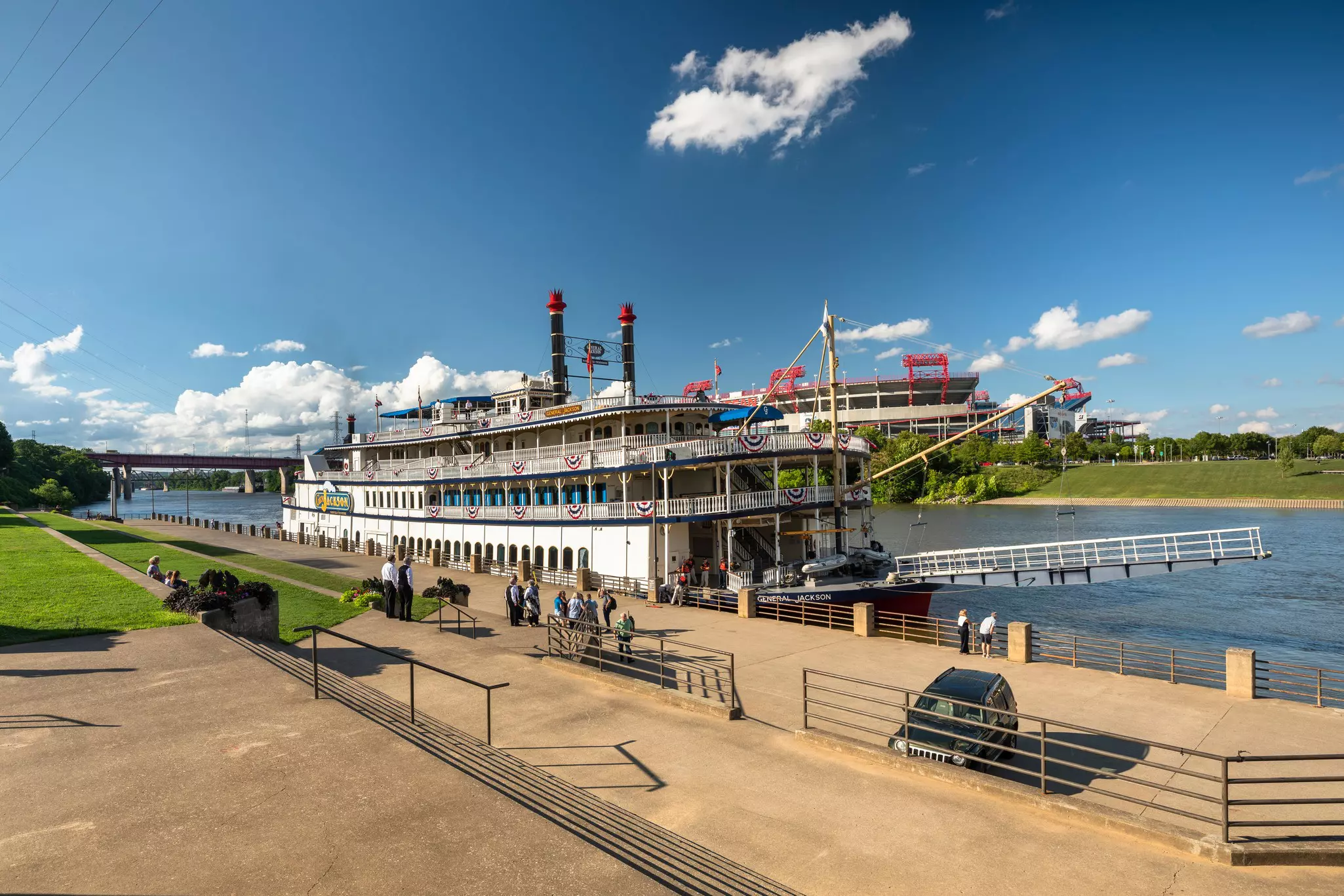 General Jackson steamship floats on the Cumberland River in Nashville Tennessee USA