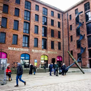 Liverpool, United Kingdom - 6 April 2019; Anchor outside the Merseyside Maritime Museum. Albert Docks; Shutterstock ID 1373597933; your: Bridget Brown; gl: 65050; netsuite: Online Editorial; full: POI Image Update