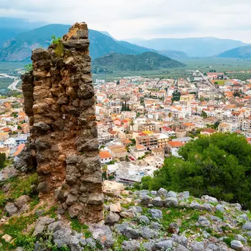 View over the city from Amfissa Castle in Greece.