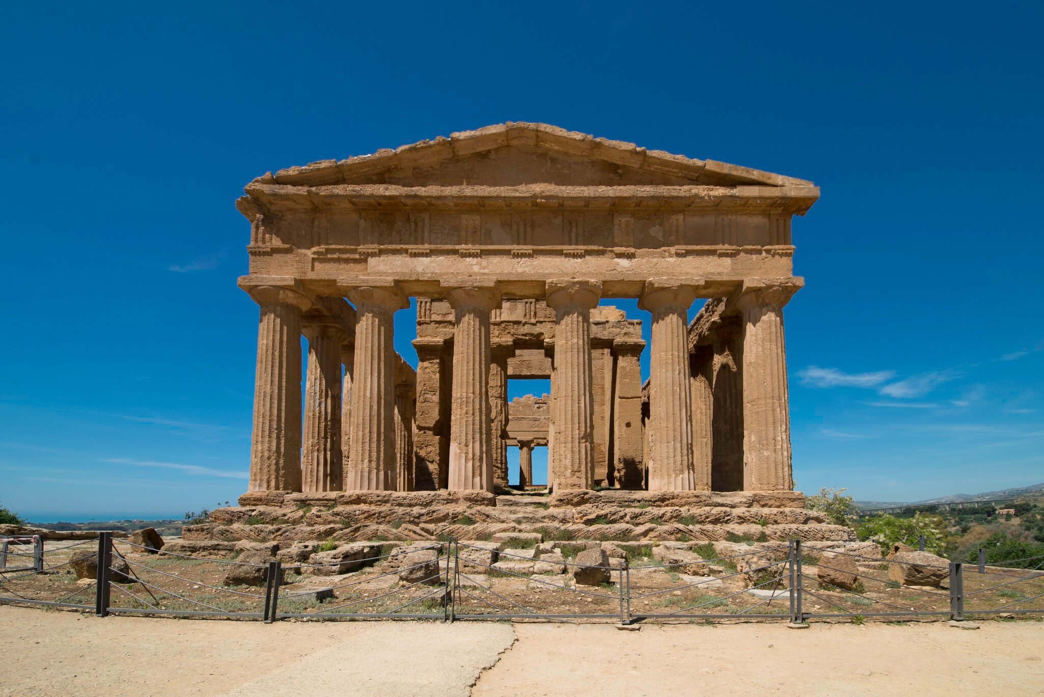 Agrigento, in Sicily. Concordia Temple, frontal view
