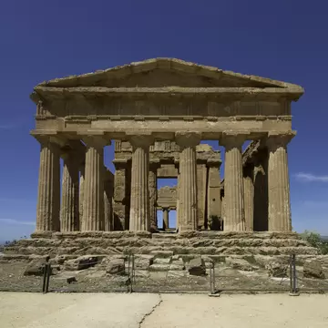 Agrigento, in Sicily. Concordia Temple, frontal view