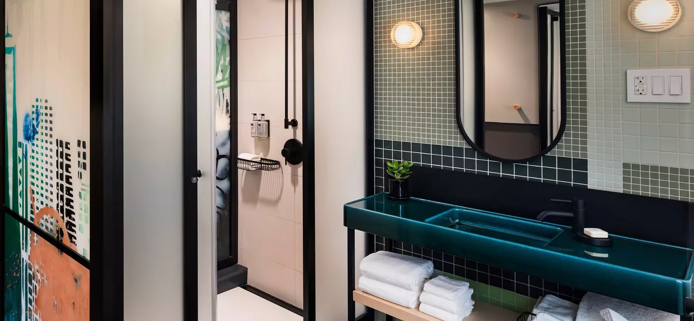 Rooms at the Moxy East Village
Courtesy images for "The best budget-friendly hotels in NYC"