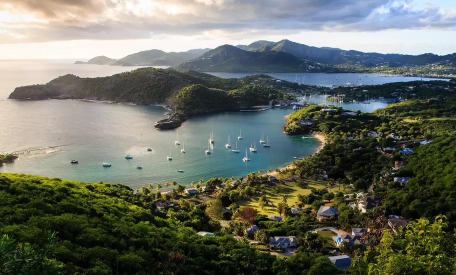 Aerial view of English Harbour in Antigua and Barbuda
