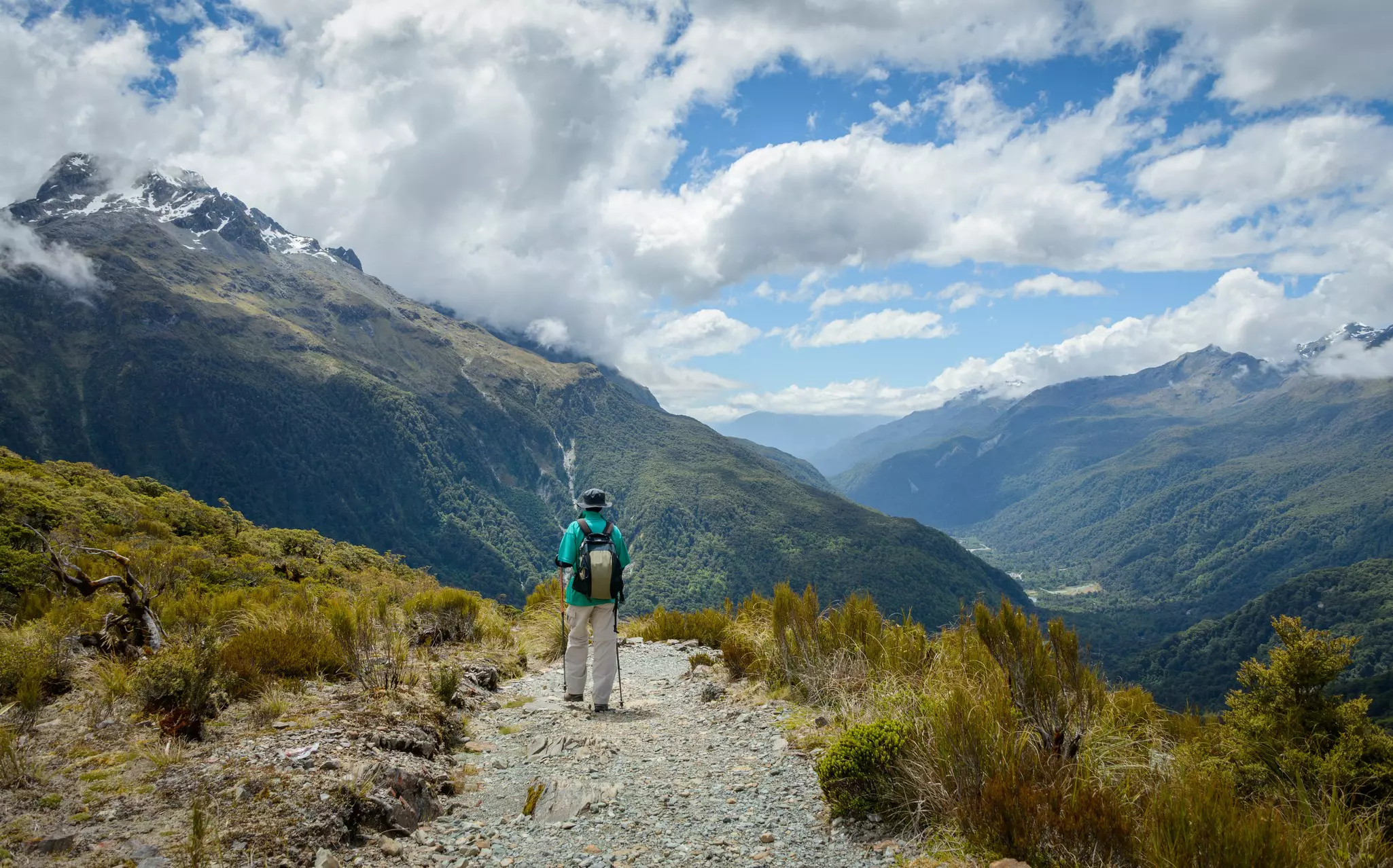 Hiking the Key Summit Track on the Routeburn Track, South Island, New Zealand