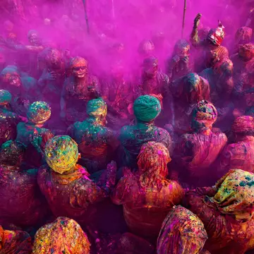 Holi is just the most colorful of India's many vibrant festivals. Himanshu Khagta/Getty Images