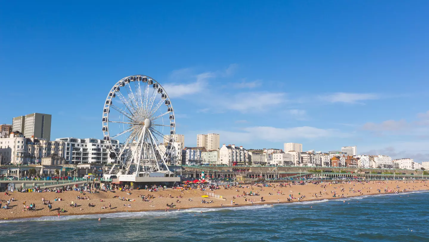 Brighton view of seaside from the pier.
