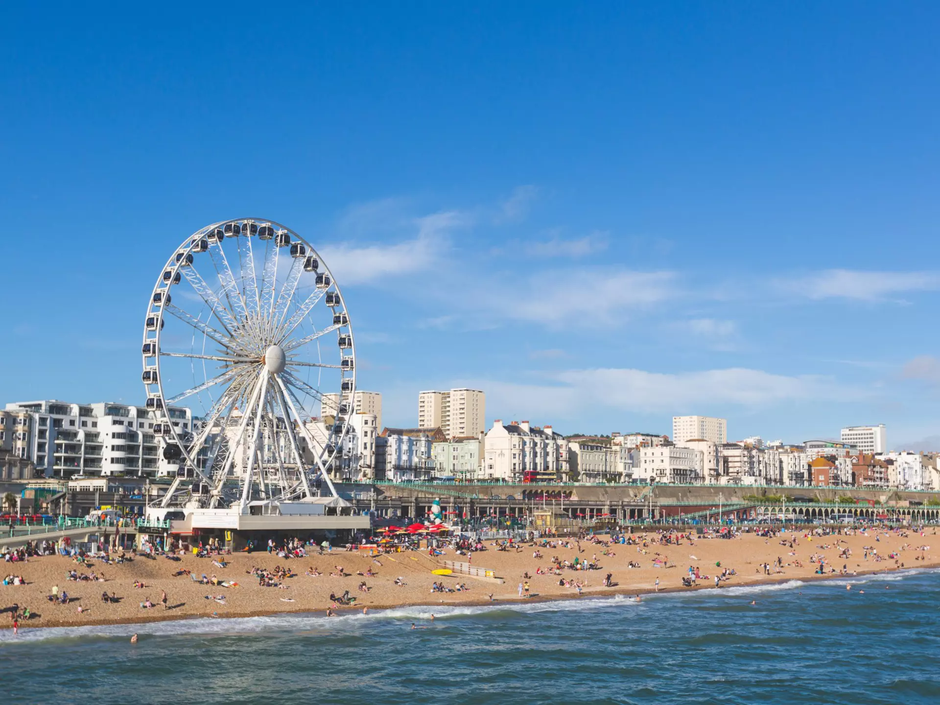 Brighton view of seaside from the pier.