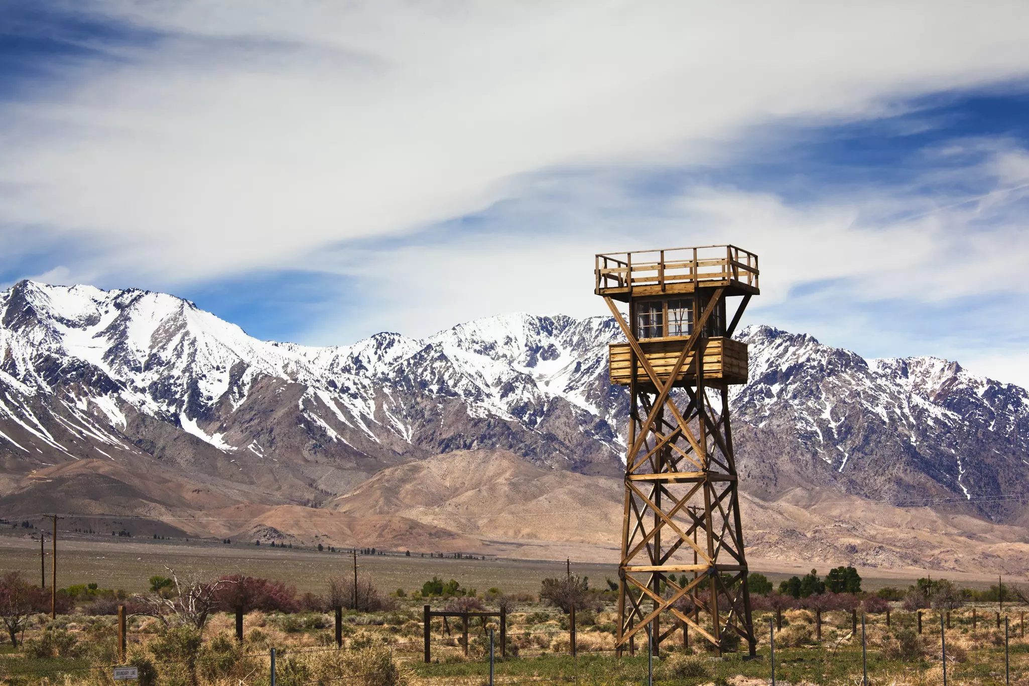Manzanar National Historic Site, site of World War Two-era internment camp for Japanese-Americans, guard tower