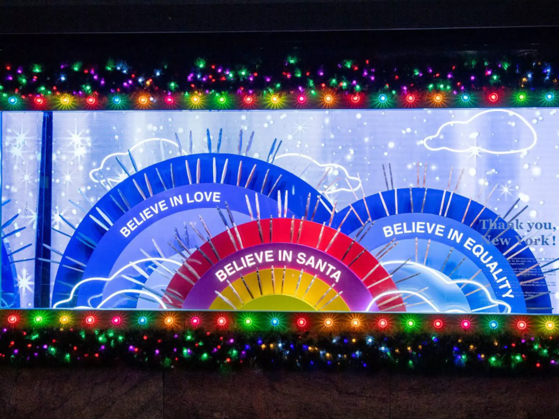 NEW YORK, NEW YORK - DECEMBER 03: A view of the Christmas window display at Macy's on December 04, 2020 in New York City. Many holiday events have been canceled or adjusted with additional safety measures due to the ongoing coronavirus (COVID-19) pandemic. (Photo by Roy Rochlin/Getty Images)
1289402048
