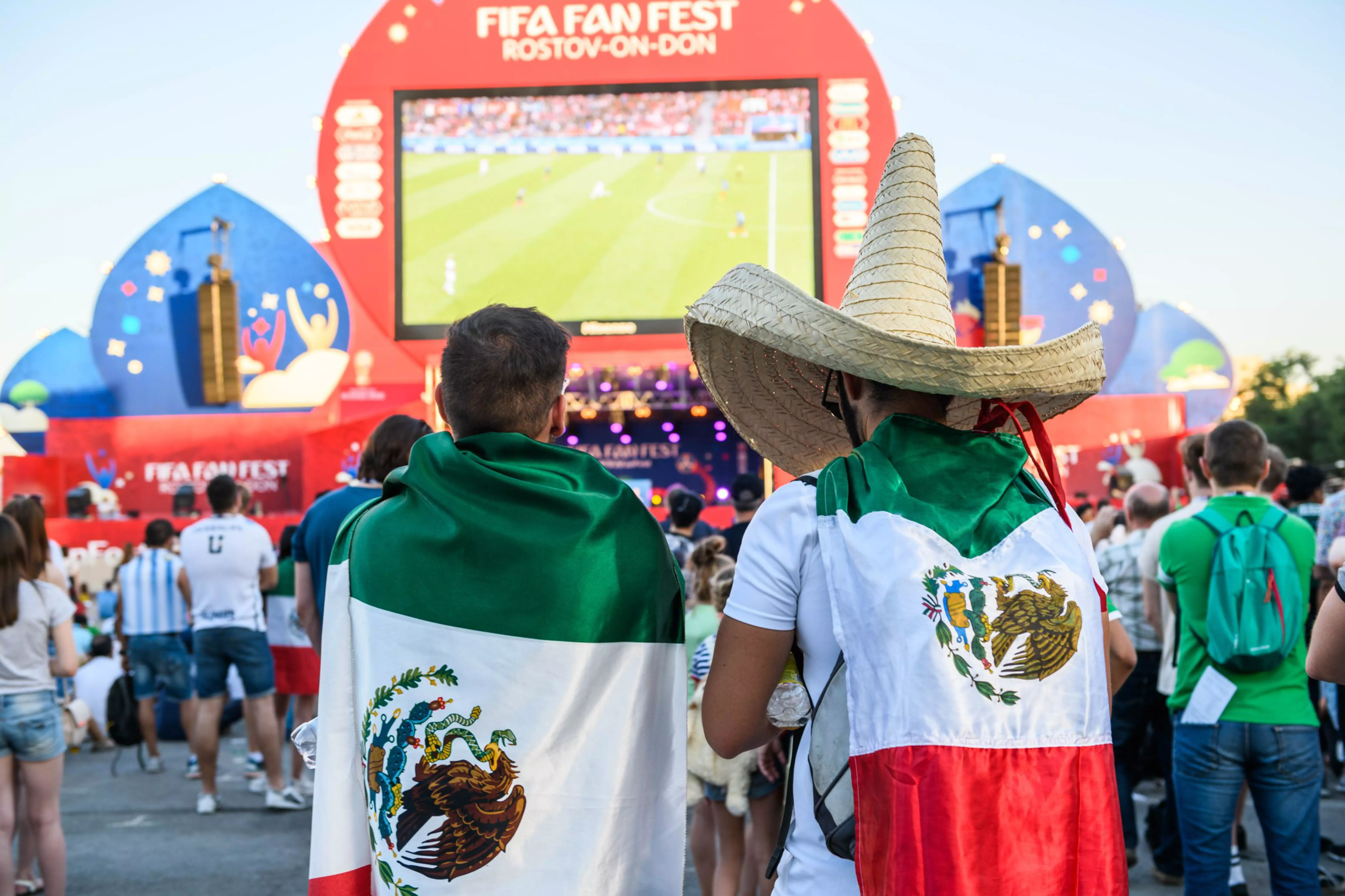 Fans supporting Mexico in the FIFA World Cup in 2018 