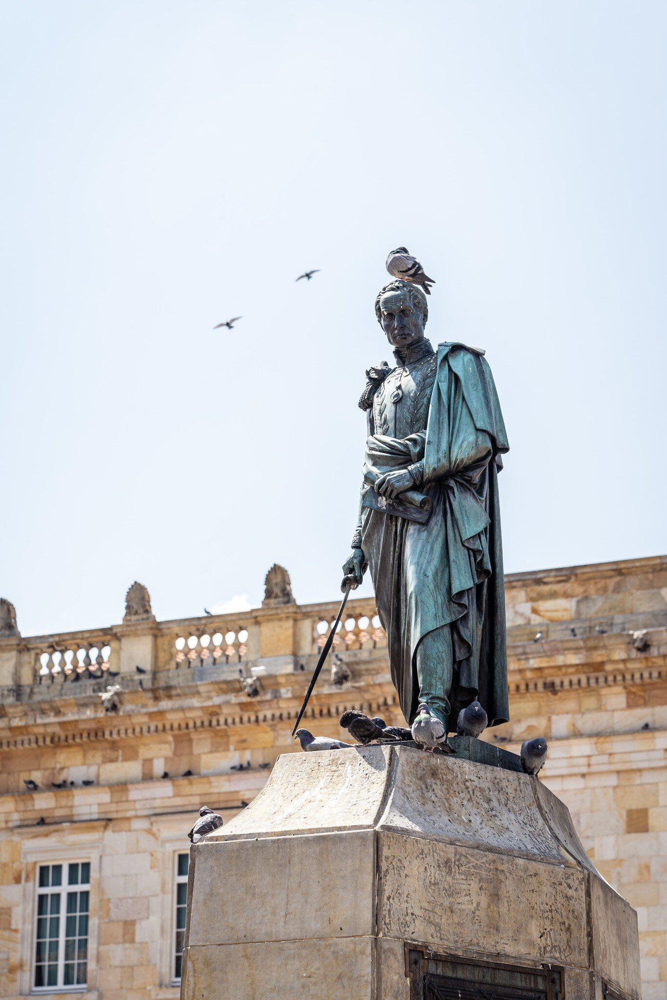 Picture of the statue of Simon Bolivar at the plaza de Bolivar in Bogota, Colombia., License Type: media, Download Time: 2025-05-22T13:37:54.000Z, User: lonelyplanetmedia, Editorial: false, purchase_order: 65050 - Digital Destinations and Articles, job: Global Publishing WIP, client: Global Publishing WIP, other: Pia Peterson Haggarty // SS Comp Ingestion