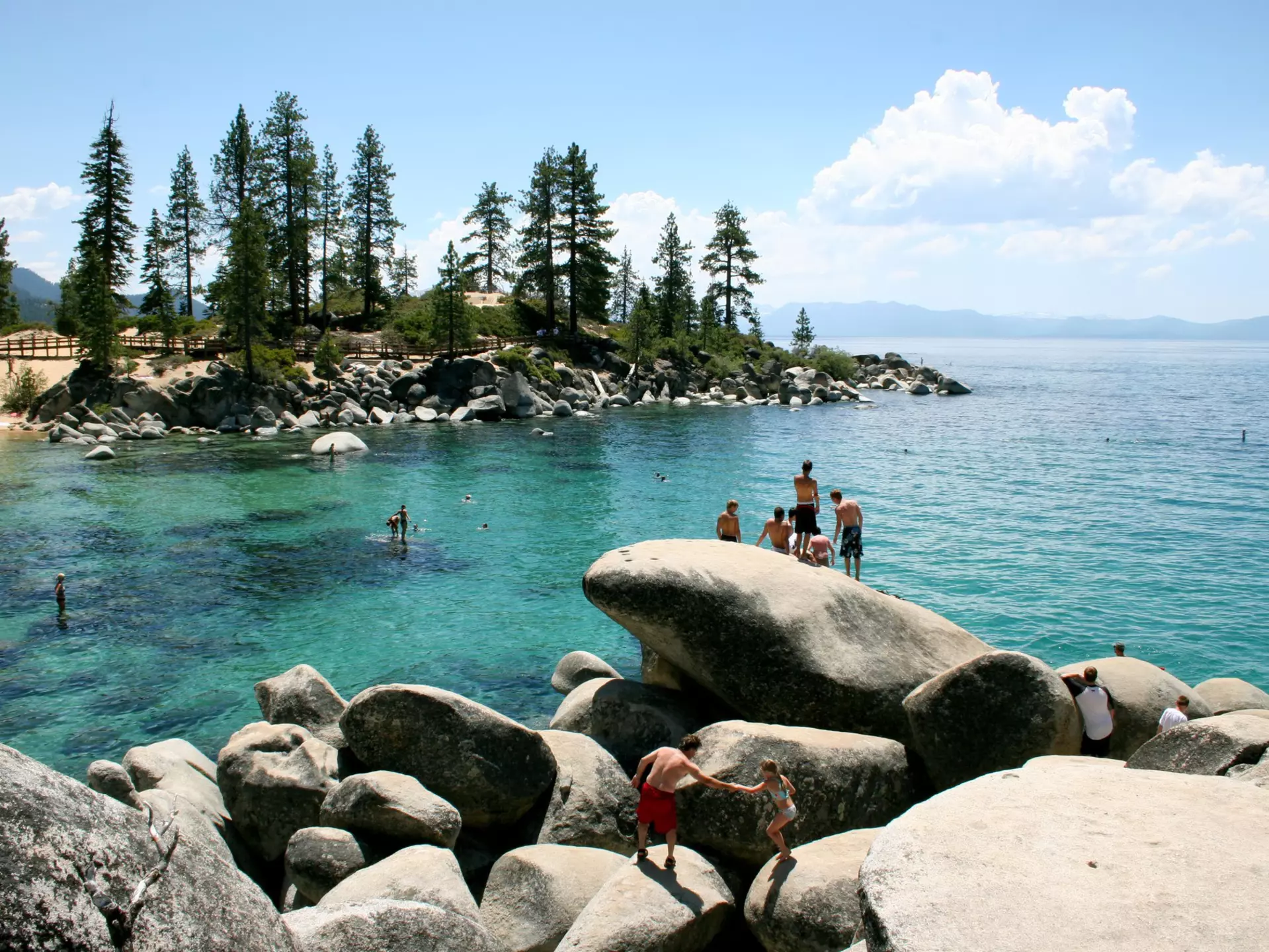 A summer swim at Lake Tahoe. Jason Osborne/Shutterstock