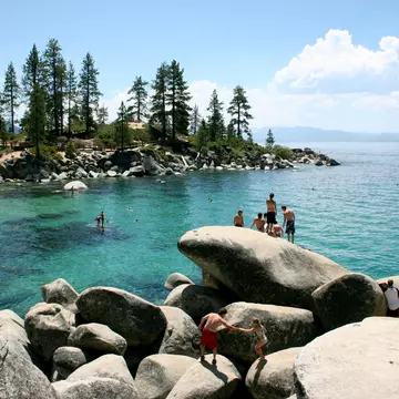 A summer swim at Lake Tahoe. Jason Osborne/Shutterstock