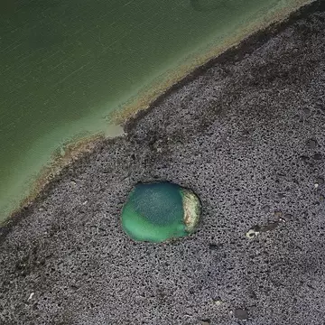 Blue hole on Andros Island, Bahamas.