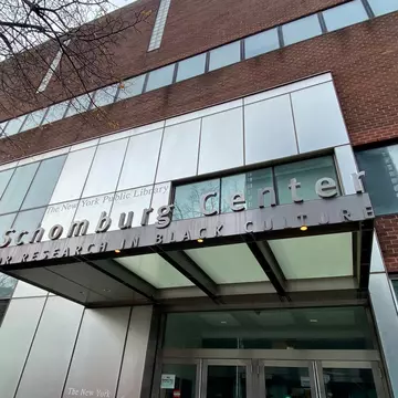 New York, NY USA - December 5, 2023 : Schomburg Center for Research in Black Culture sign over the entrance of the building on Malcolm X Boulevard in Harlem, New York City, License Type: media, Download Time: 2024-09-01T16:59:08.000Z, User: pinkjozie64, Editorial: true, purchase_order: 56530, job: Global Publishing WIP, client: Experience New York 2, other: Jo-anne Riddell