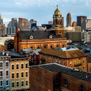 View of Cincinnati skyline  from Over The Rhine district.