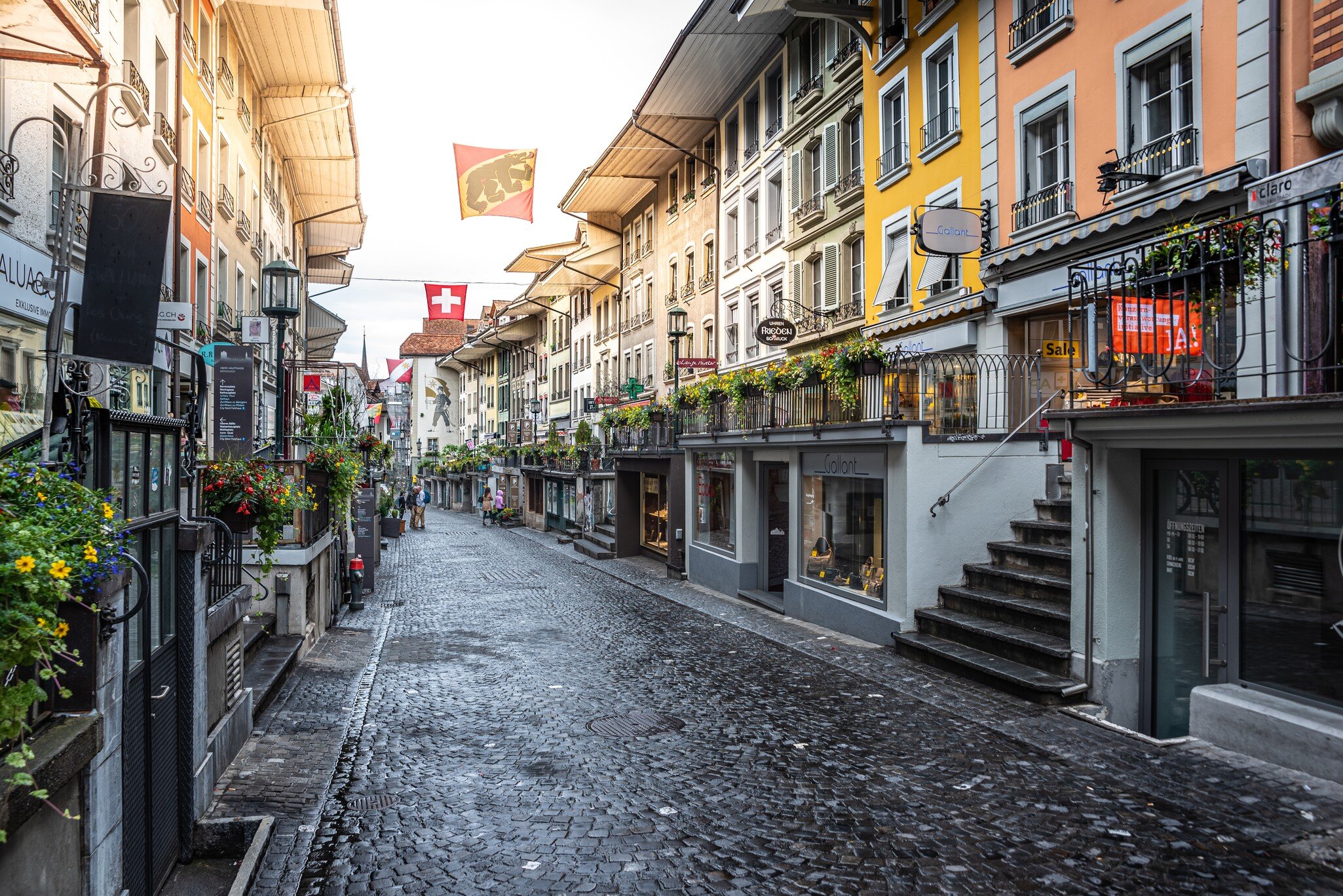 Thun, Switzerland - June 09, 2019: Pedestrian zone Obere Hauptgasse in Thun in the Bernese Oberland in Switzerland; Shutterstock ID 1531474787;