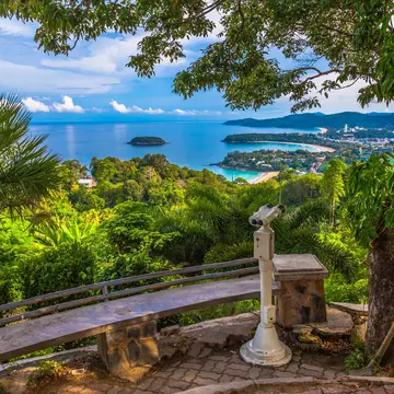 Three beaches viewpoint (Karon View Point) with Kata Noi beach, Kata beach and Karon beach.