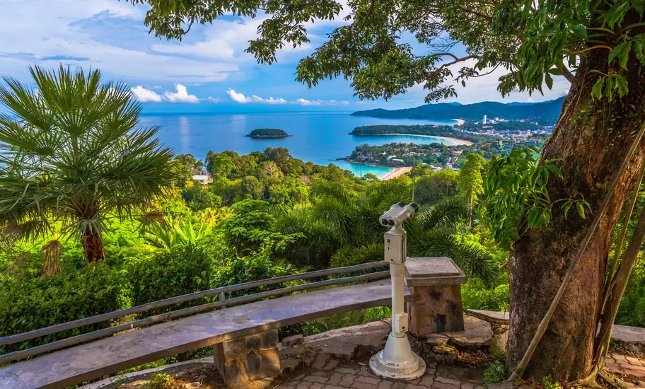 Three beaches viewpoint (Karon View Point) with Kata Noi beach, Kata beach and Karon beach.