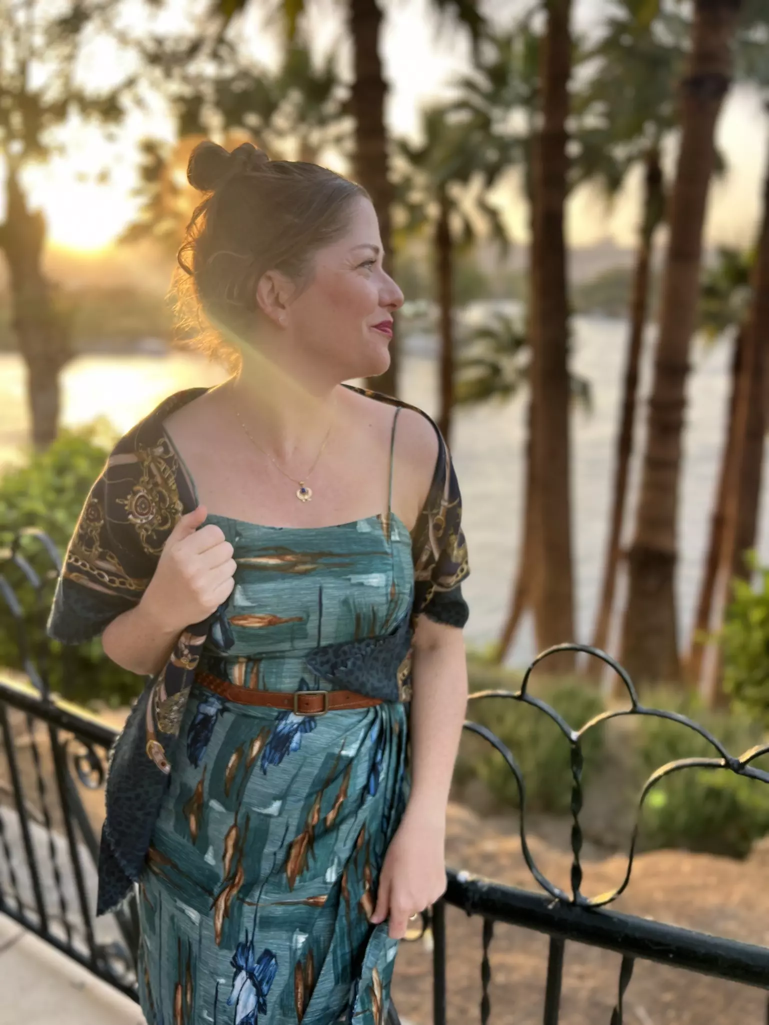 Jessica Lockhart poses with the necklace she purchased on board the SS Sphinx