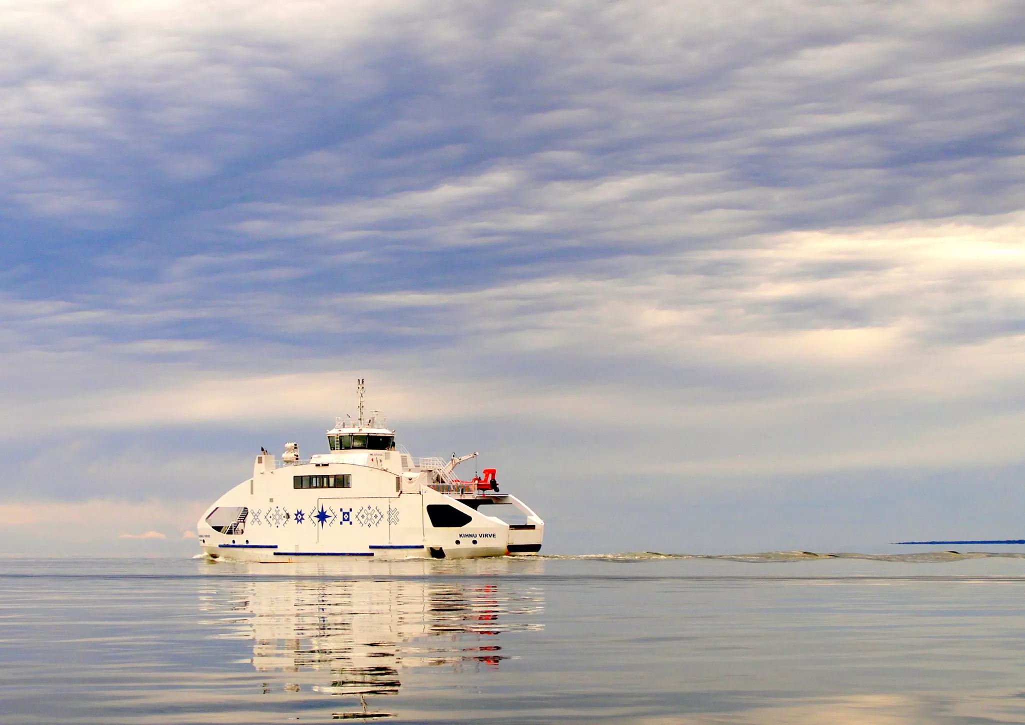 A ferry to the island of Kihnu in Parnu Bay.