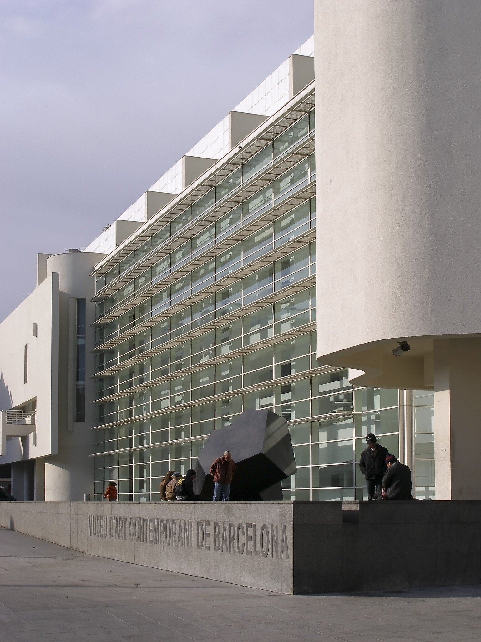 Exterior view of the Museu d’Art Contemporani de Barcelona (MACBA) in Barcelona, Spain.