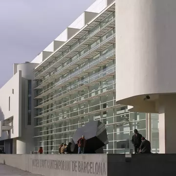 Exterior view of the Museu d’Art Contemporani de Barcelona (MACBA) in Barcelona, Spain.