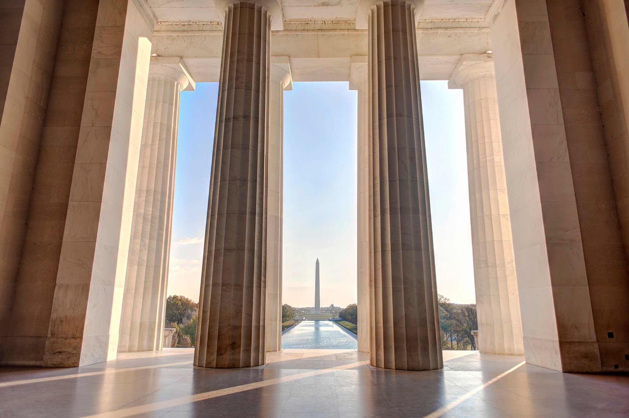 View from the Lincoln Memorial, looking toward the reflecting pool