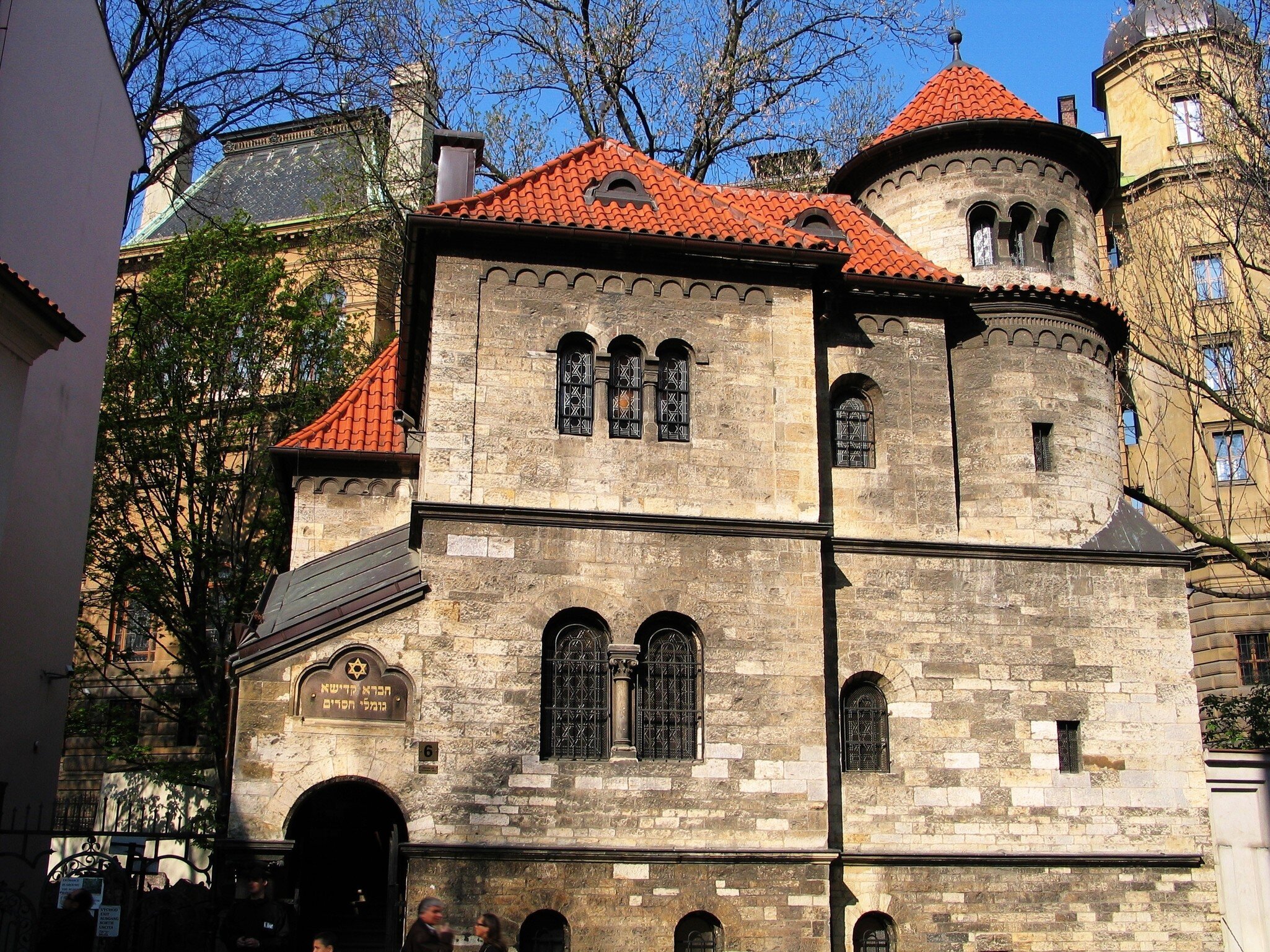 Exterior of Ceremonial Hall, a permanent exhibition of the Jewish Museum, Prague. Next to the entrance to the Old Jewish Cemetery in Prague Jewish Quarter, Czech Republic. 