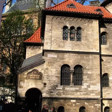 Exterior of Ceremonial Hall, a permanent exhibition of the Jewish Museum, Prague. Next to the entrance to the Old Jewish Cemetery in Prague Jewish Quarter, Czech Republic. 