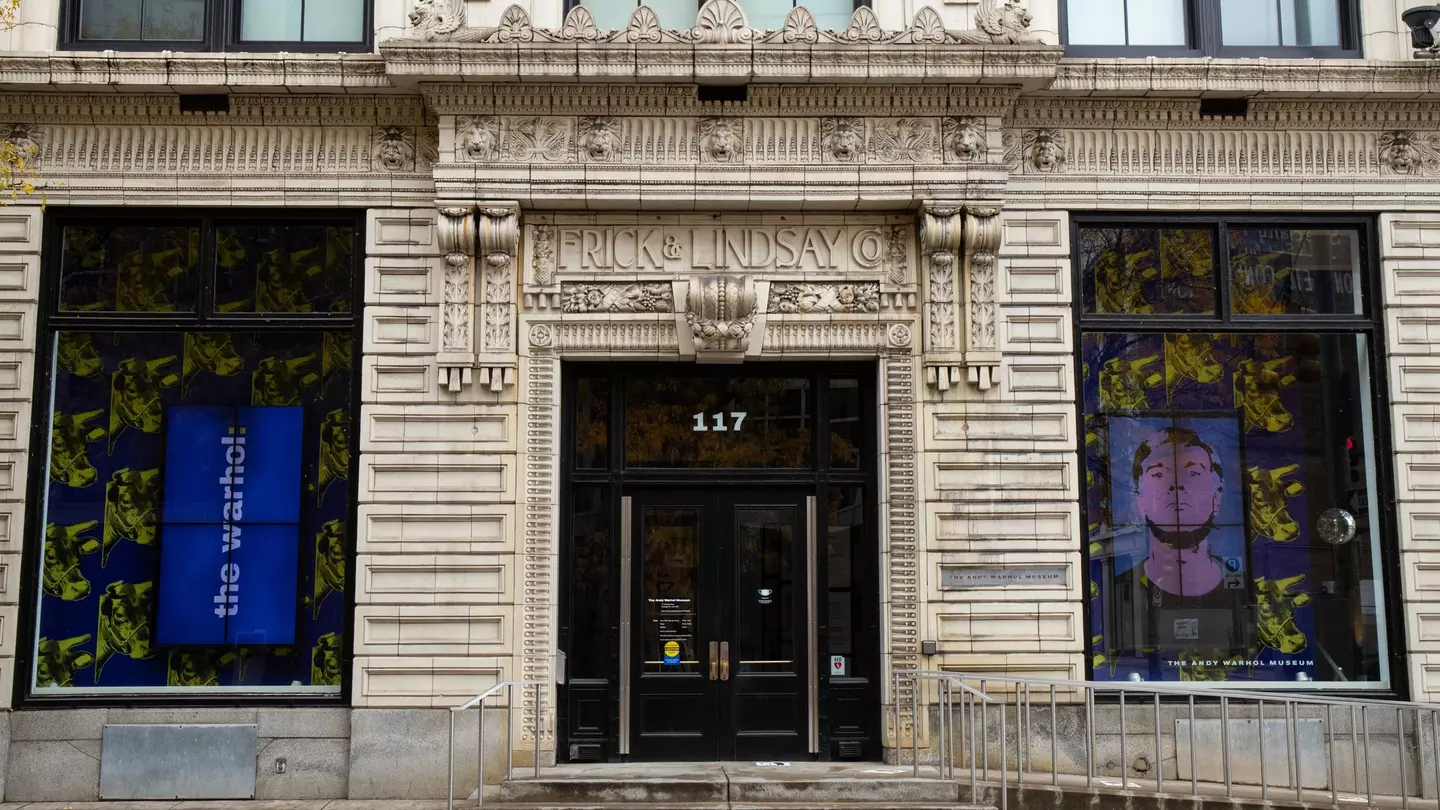 The exterior of the Andy Warhol Museum in Pittsburgh, Pennsylvania