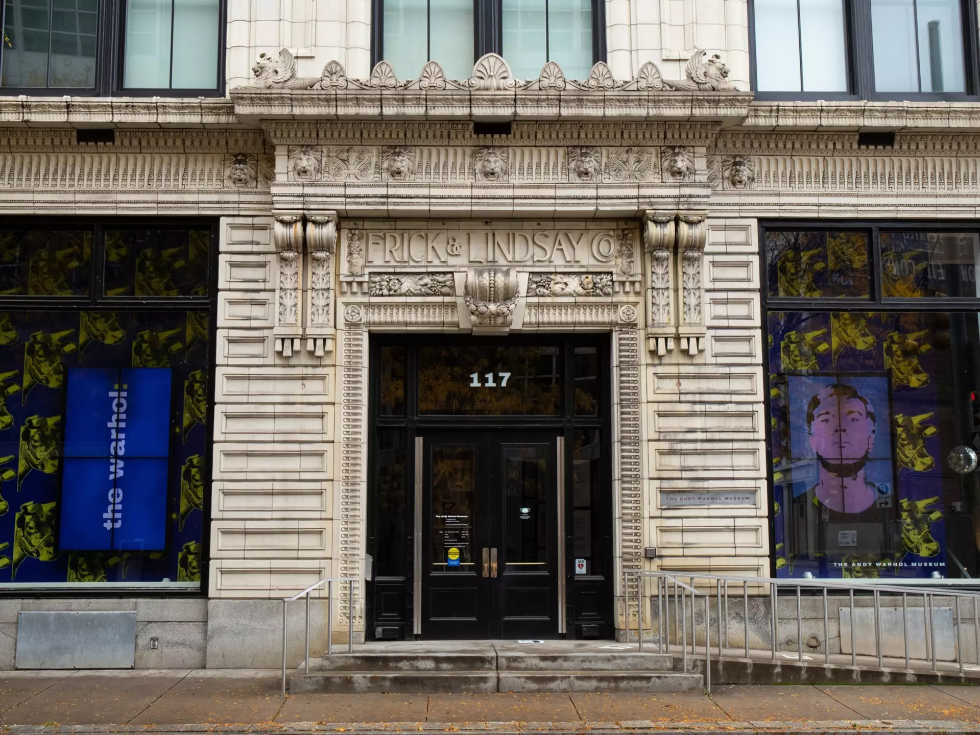 The exterior of the Andy Warhol Museum in Pittsburgh, Pennsylvania