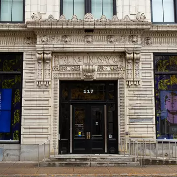 The exterior of the Andy Warhol Museum in Pittsburgh, Pennsylvania
