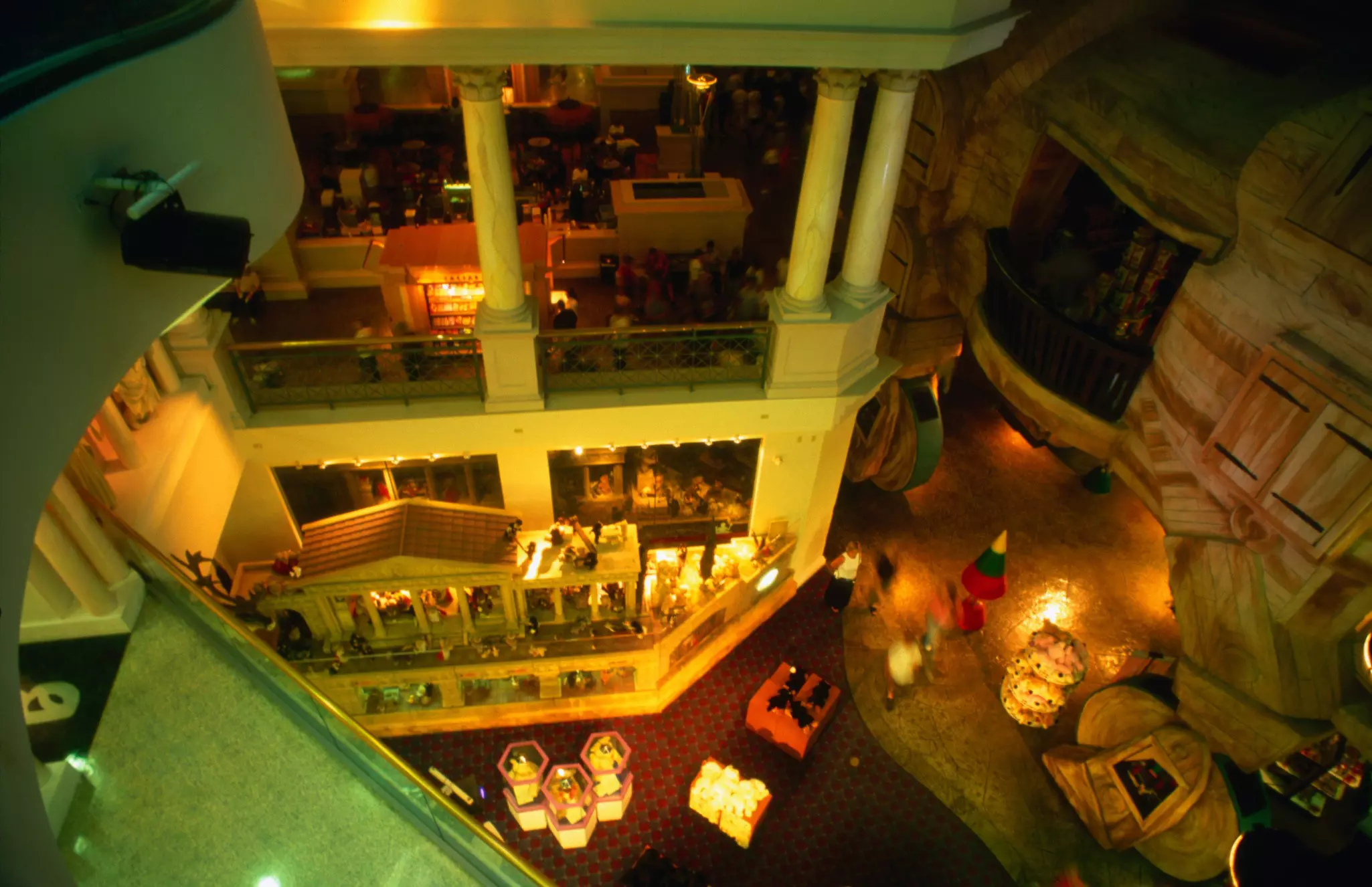 A teddy-bear shaped sleigh bed in FAO Schwarz