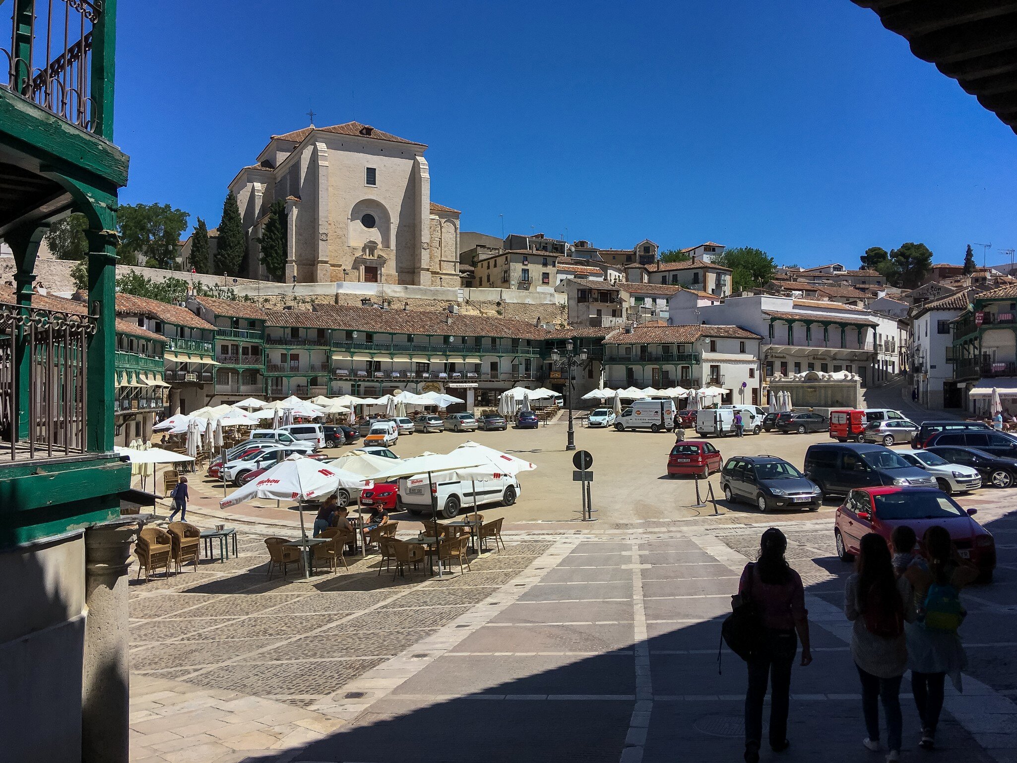 Chinchón, Spain; 19 05 2017. The restaurants have their terraces in the historic town square.