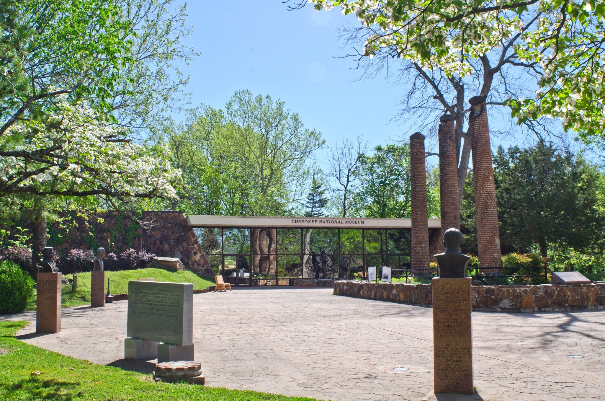 Tahlequah, Oklahoma / USA - April 21, 2019:  The Cherokee National Museum lies on the grounds of the Cherokee Heritage Center, where the tribe's history, culture and arts are preserved and celebrated.; Shutterstock ID 1731589861;