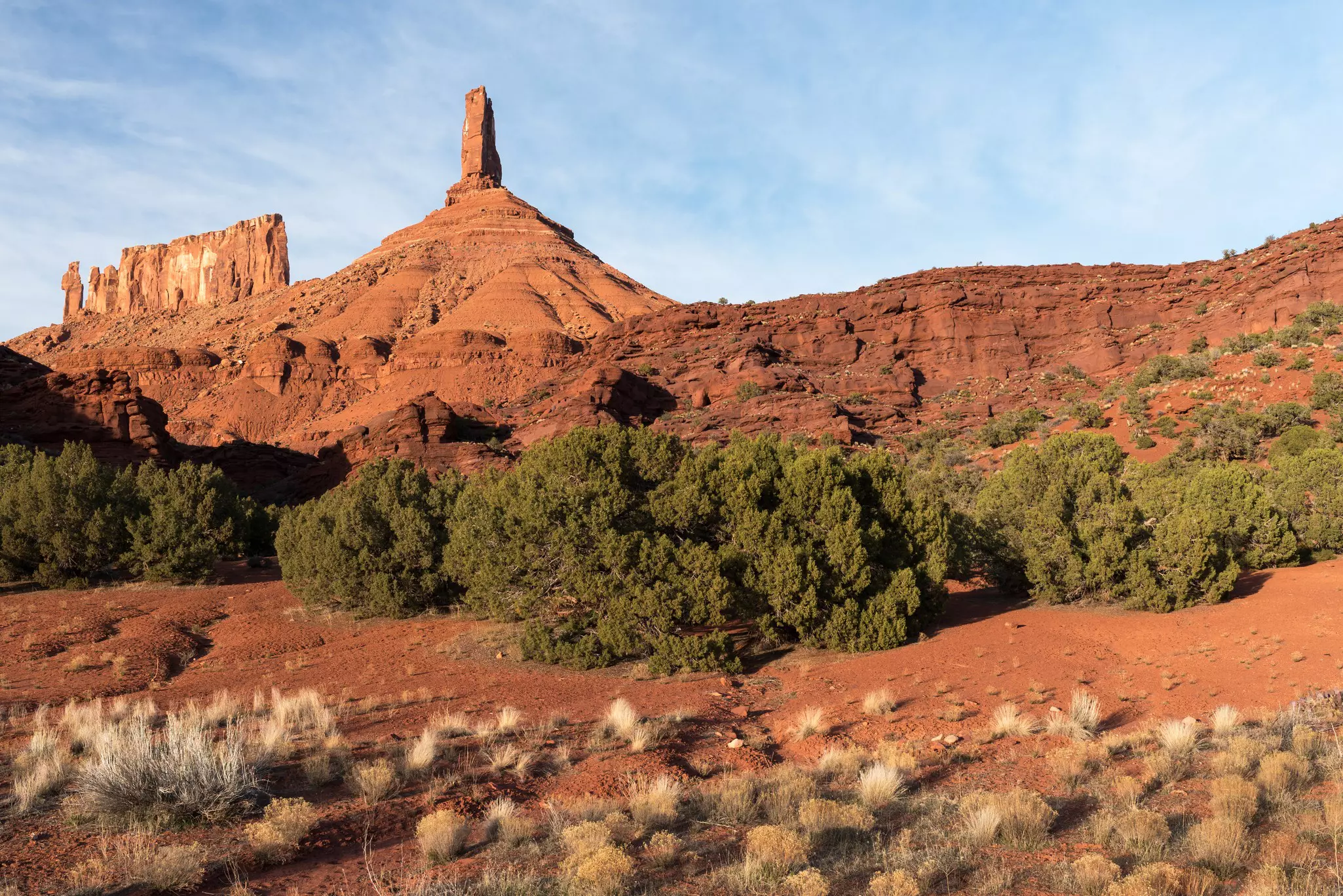 Formations of the priest, nuns and rectory  make up this famous landmark. Castleton Tower is a famous climbing destination.