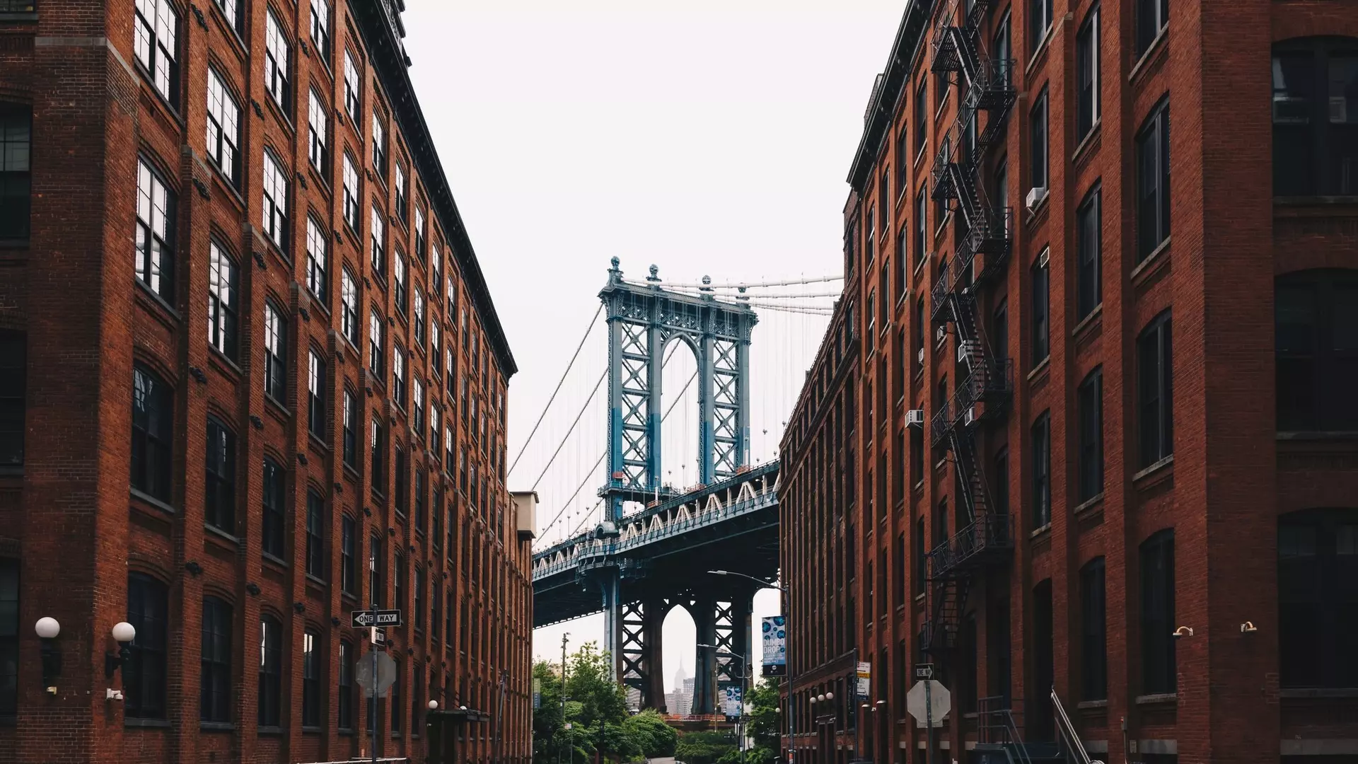 New York, US - May 13, 2023 - Manhattan Bridge at Brooklyn street New York city US
