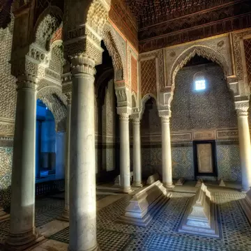 Interior of the Saadian Tombs in Marrakesh, Morocco