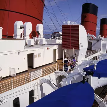 Upper Deck and Lifeboats on the Queen Mary Seaport