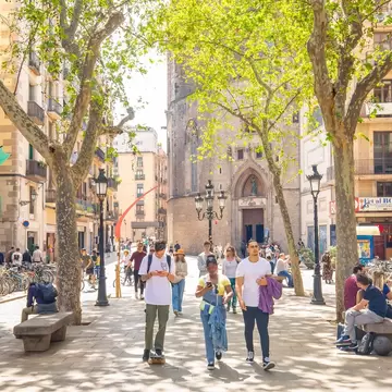 People walking in the El Born district of Barcelona City