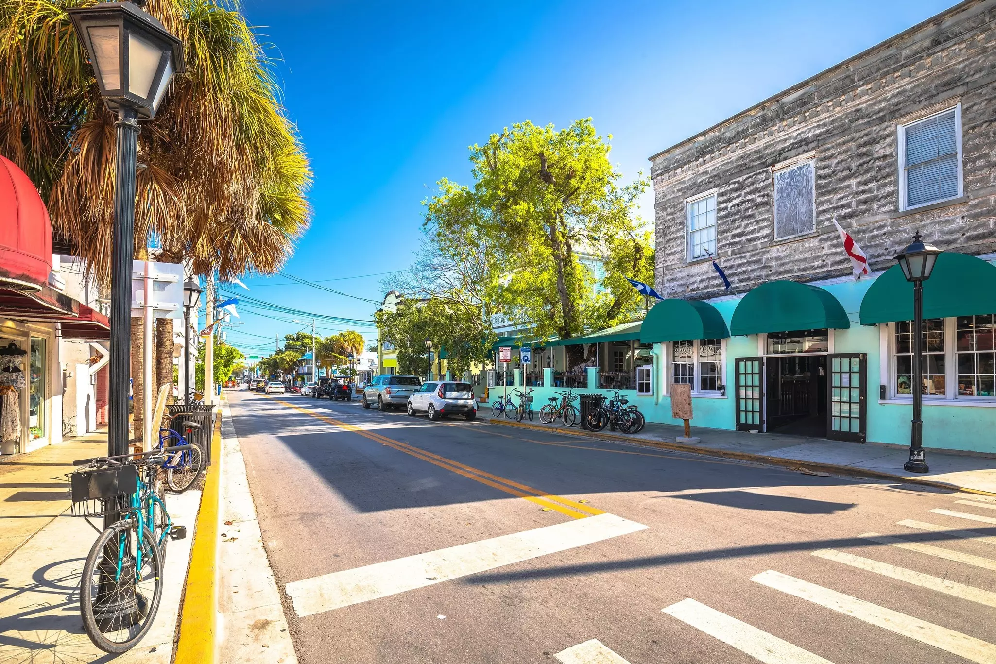 Key West famous Duval street view, south Florida Keys, USA