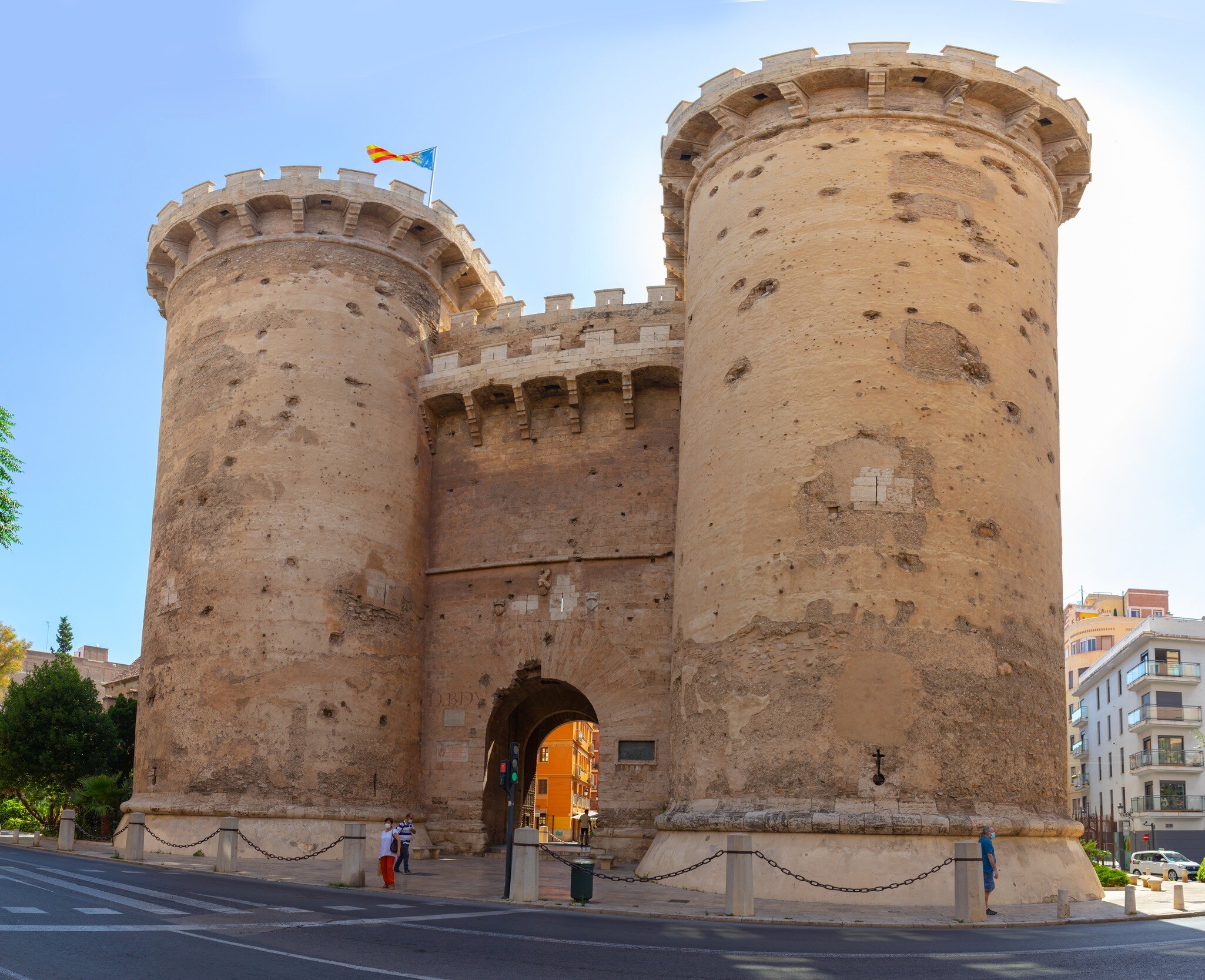 Torres de Quart or Puerta de Quart two fortified gates of the medieval wall of Valencia, Spain
