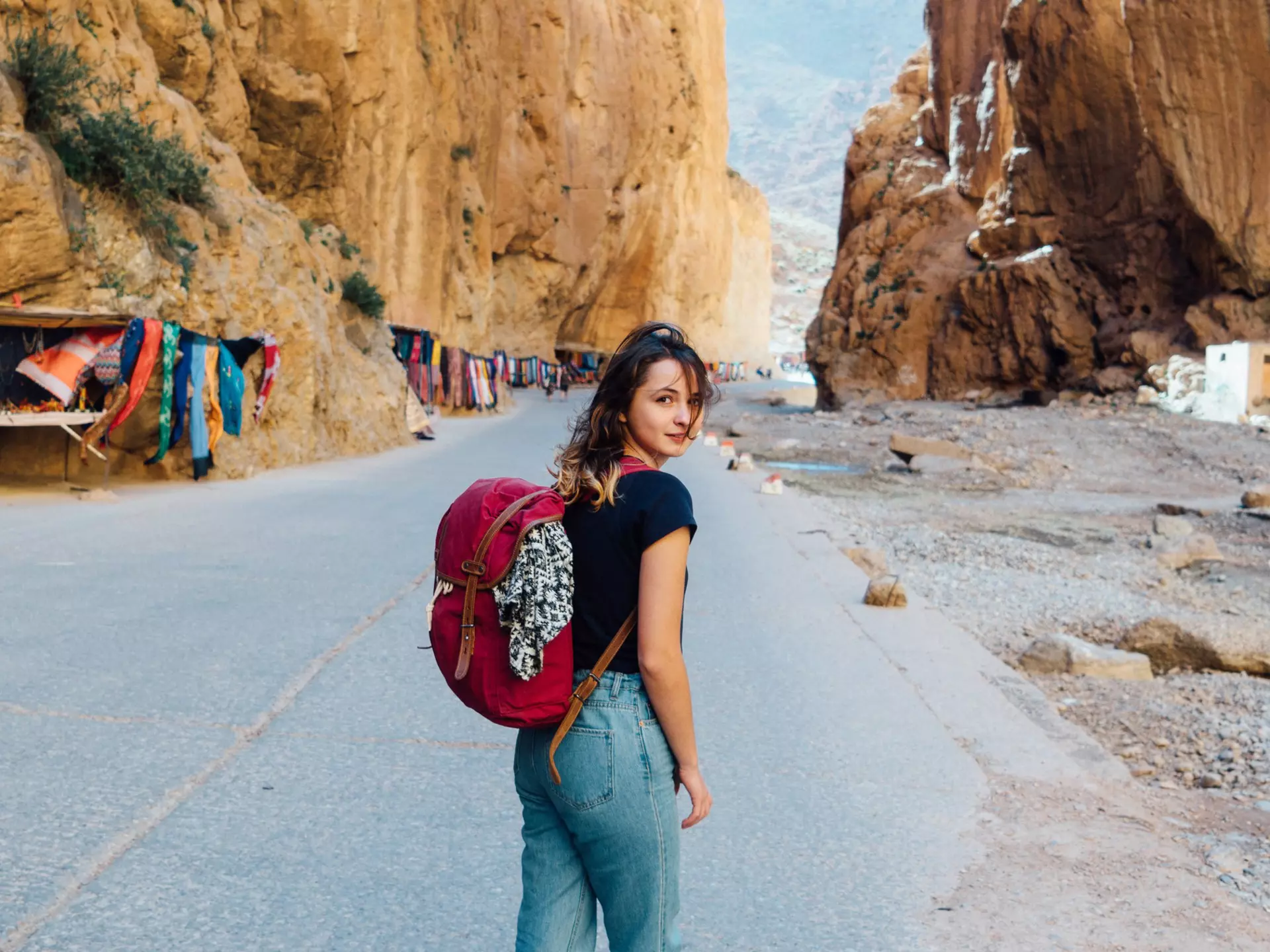 Woman in Dades Gorge in Morocco