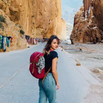 Woman in Dades Gorge in Morocco