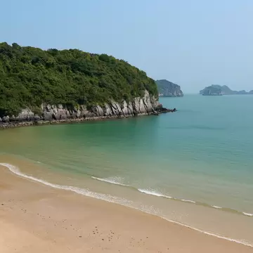View of Cat Co 1 beach on Cat Ba island in Vietnam.