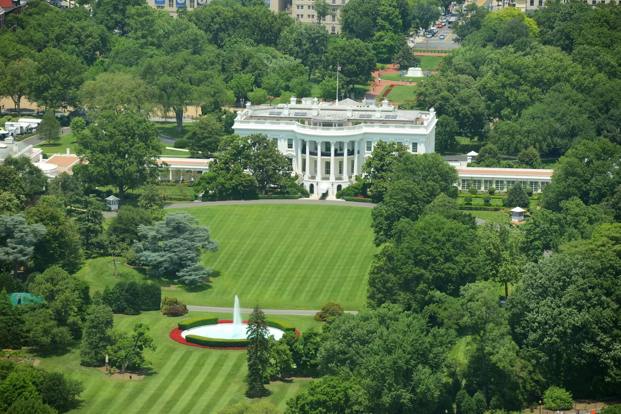 White House Aerial View from the top of Washington Monument, Washington DC,
