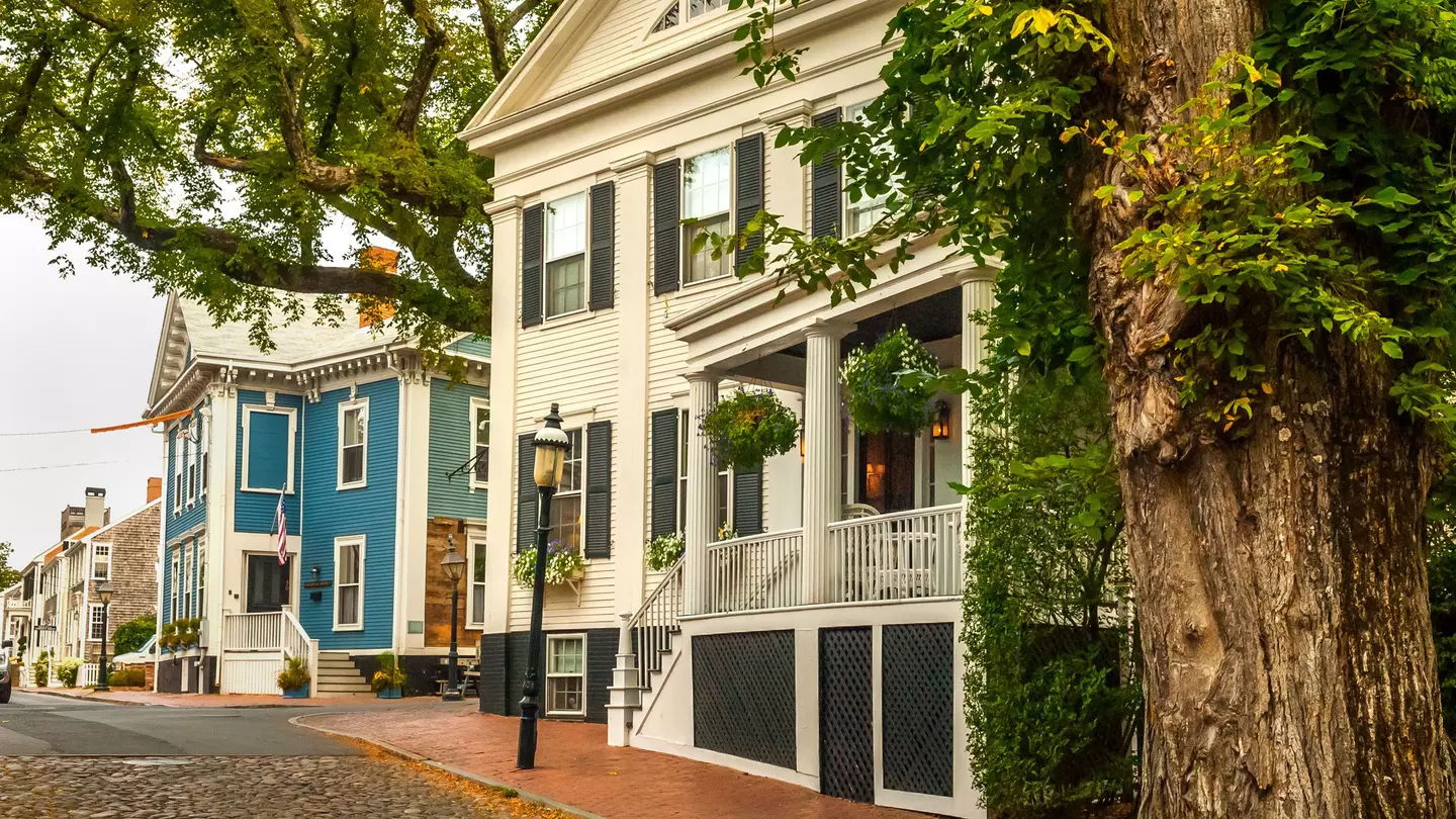A view of upper Main Street, Nantucket.