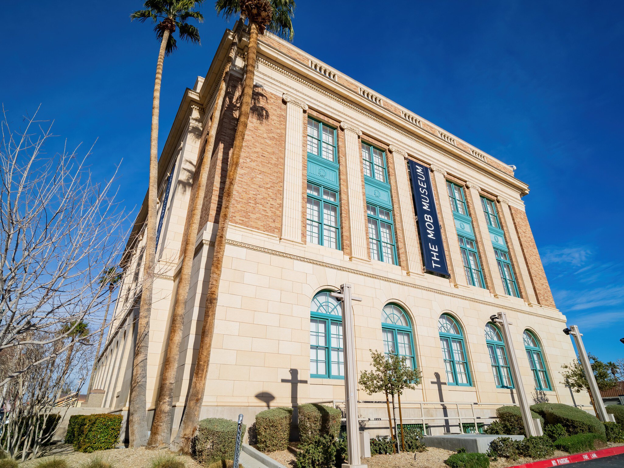Las Vegas, FEB 15, 2021 - Exterior view of The Mob Museum  License Type: media  Download Time: 2022-02-15T16:04:07.000Z  User: gwencotter  Is Editorial: Yes  purchase_order:   