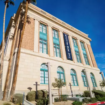 Las Vegas, FEB 15, 2021 - Exterior view of The Mob Museum  License Type: media  Download Time: 2022-02-15T16:04:07.000Z  User: gwencotter  Is Editorial: Yes  purchase_order:   